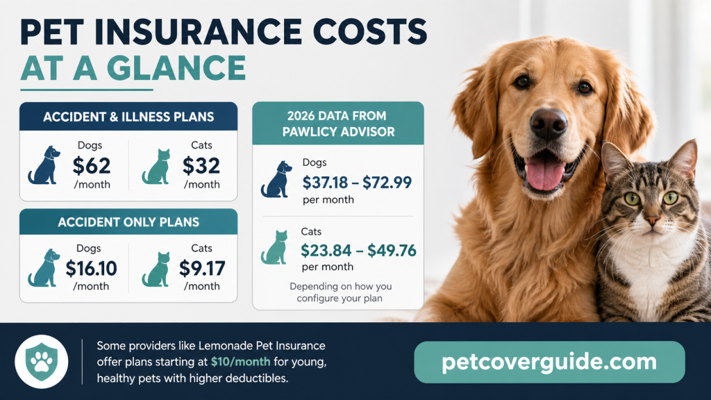 Average Pet Insurance Cost Per Month in 2026